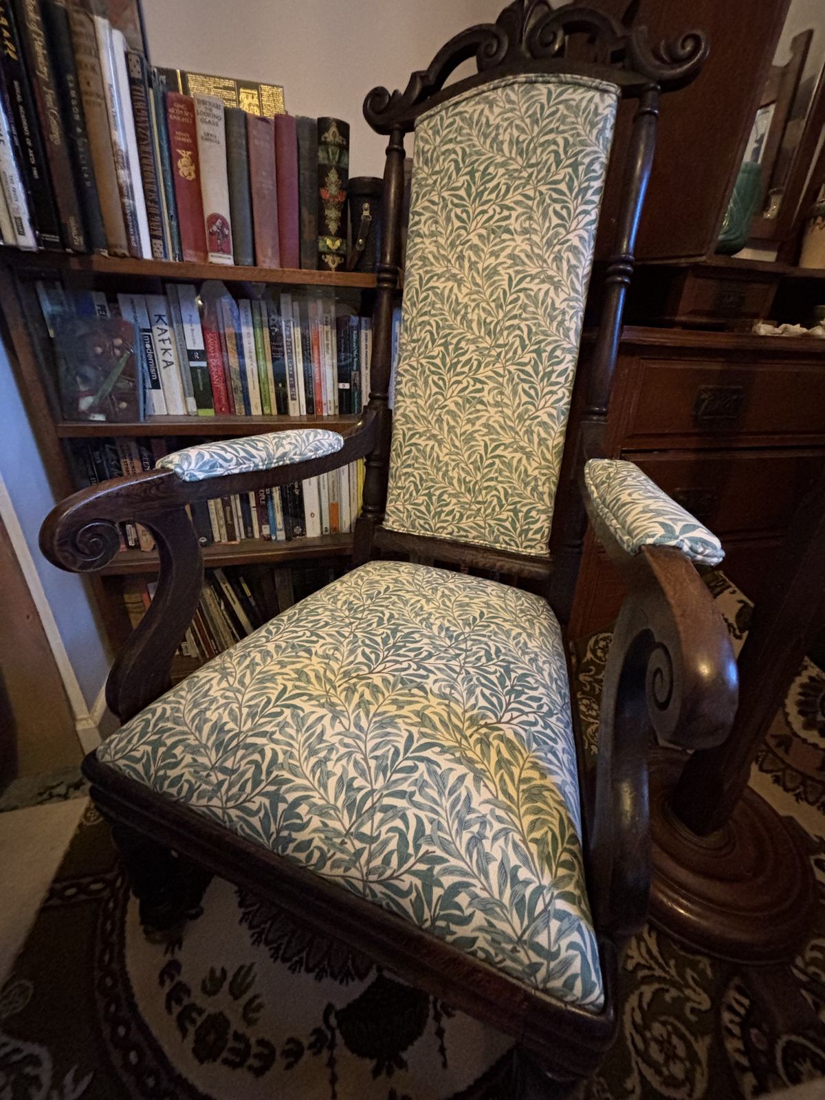 William Morris Willow Bough Antique Arts & Crafts Bamboo Beech Faux Rosewood High Back Arm Chair photo furniture