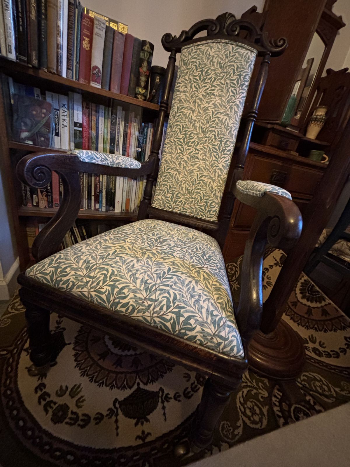 William Morris Willow Bough Antique Arts & Crafts Bamboo Beech Faux Rosewood High Back Arm Chair photo Furniture