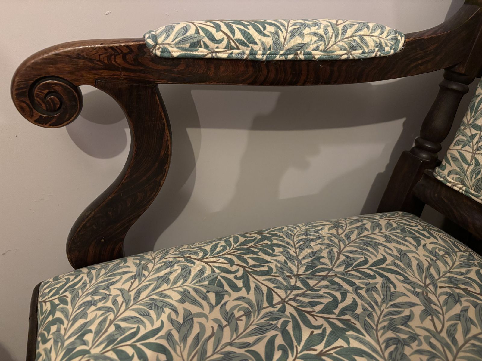 photo for sale William Morris Willow Bough Antique Arts & Crafts Bamboo Beech Faux Rosewood High Back Arm Chair