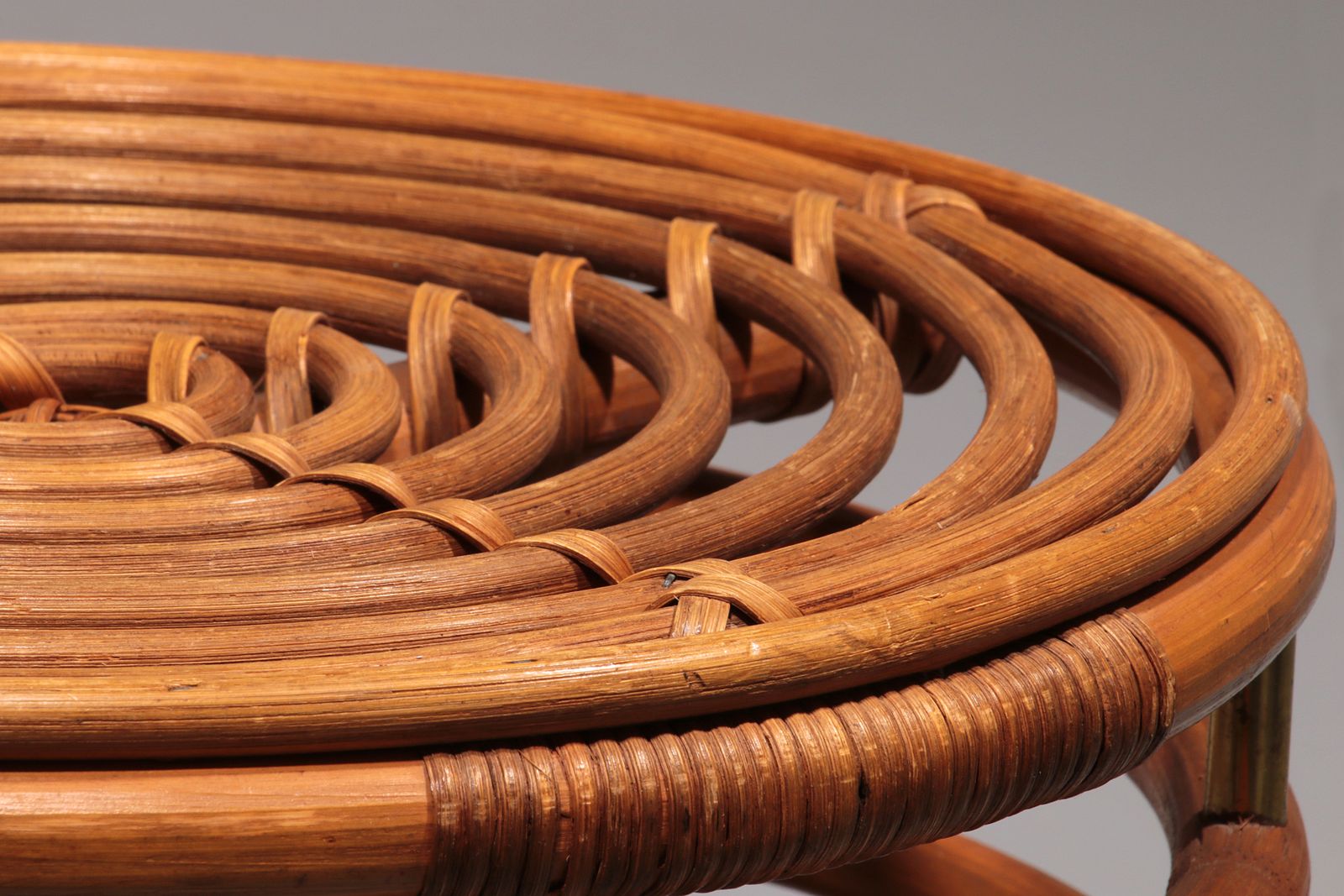 Italian Stool In Bamboo And Rattan By Franco Albini, 1960s photo vinterior