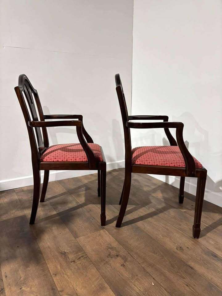 photo for sale Pair Of Reproduction Mahogany Carver Armchairs