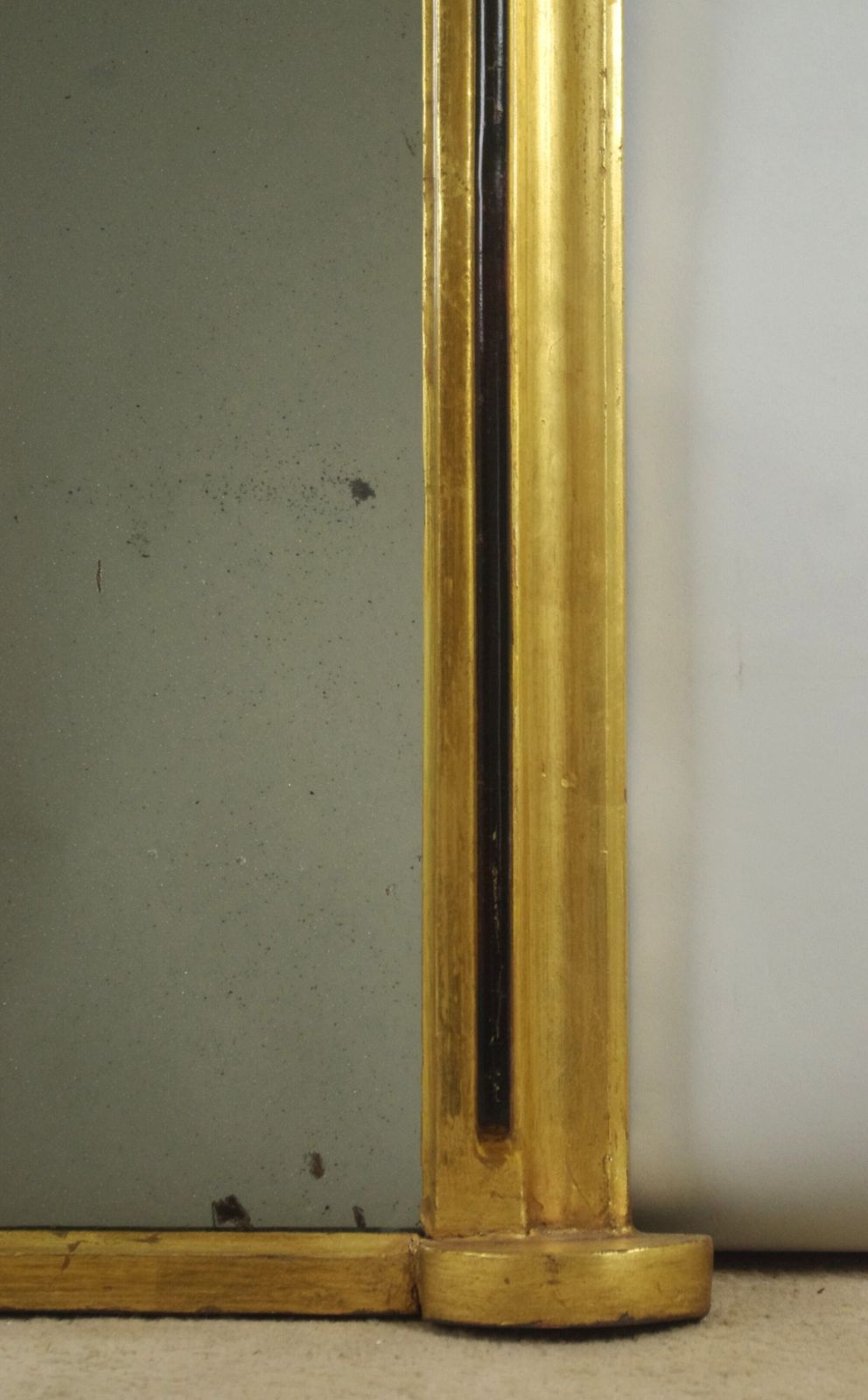 Victorian Gilt And Ebonised Arch Top Overmantle Mirror photo vinterior