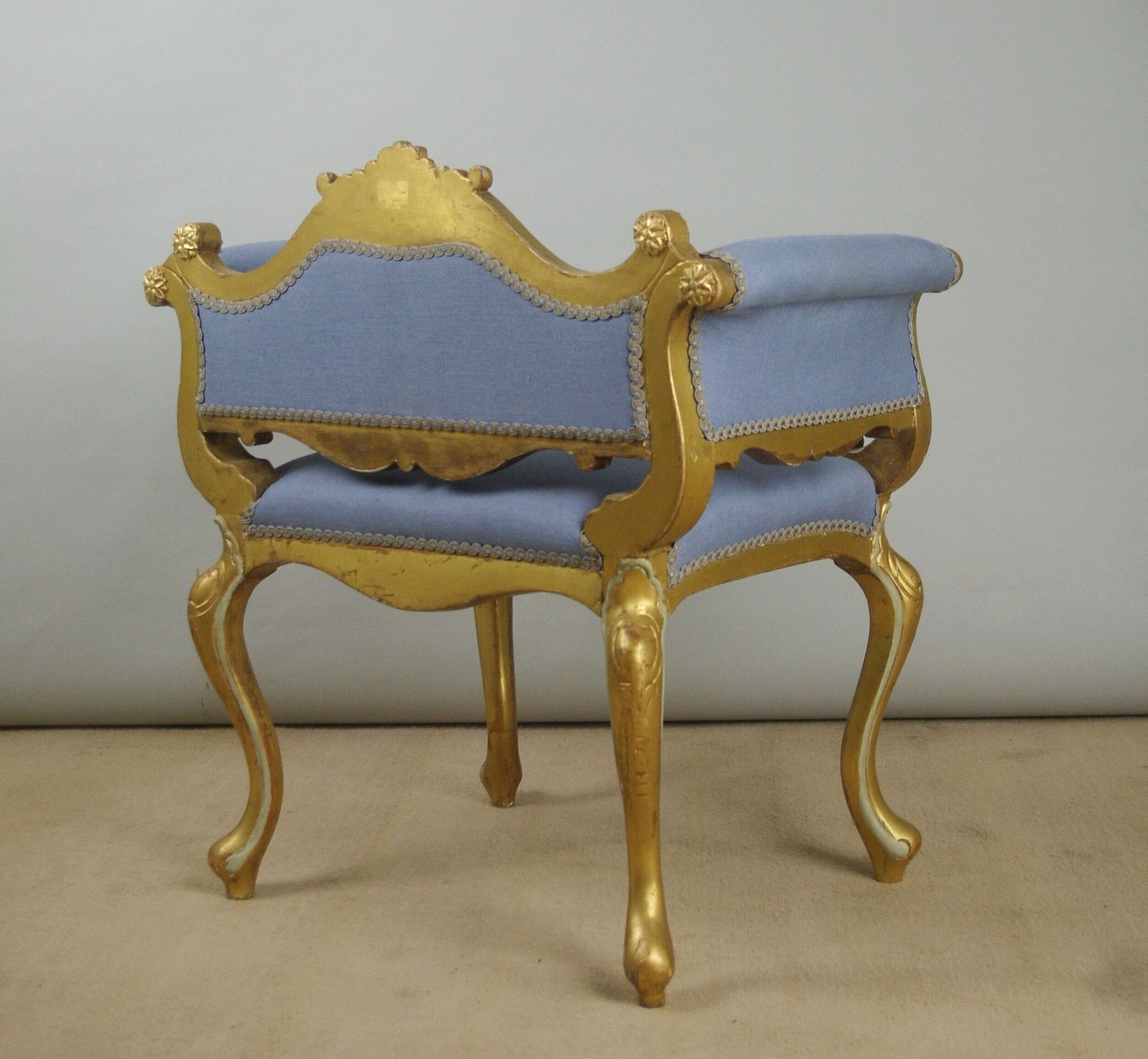 1350.0 19th Century French Gilt Occasional Chair With Scroll Arms photo