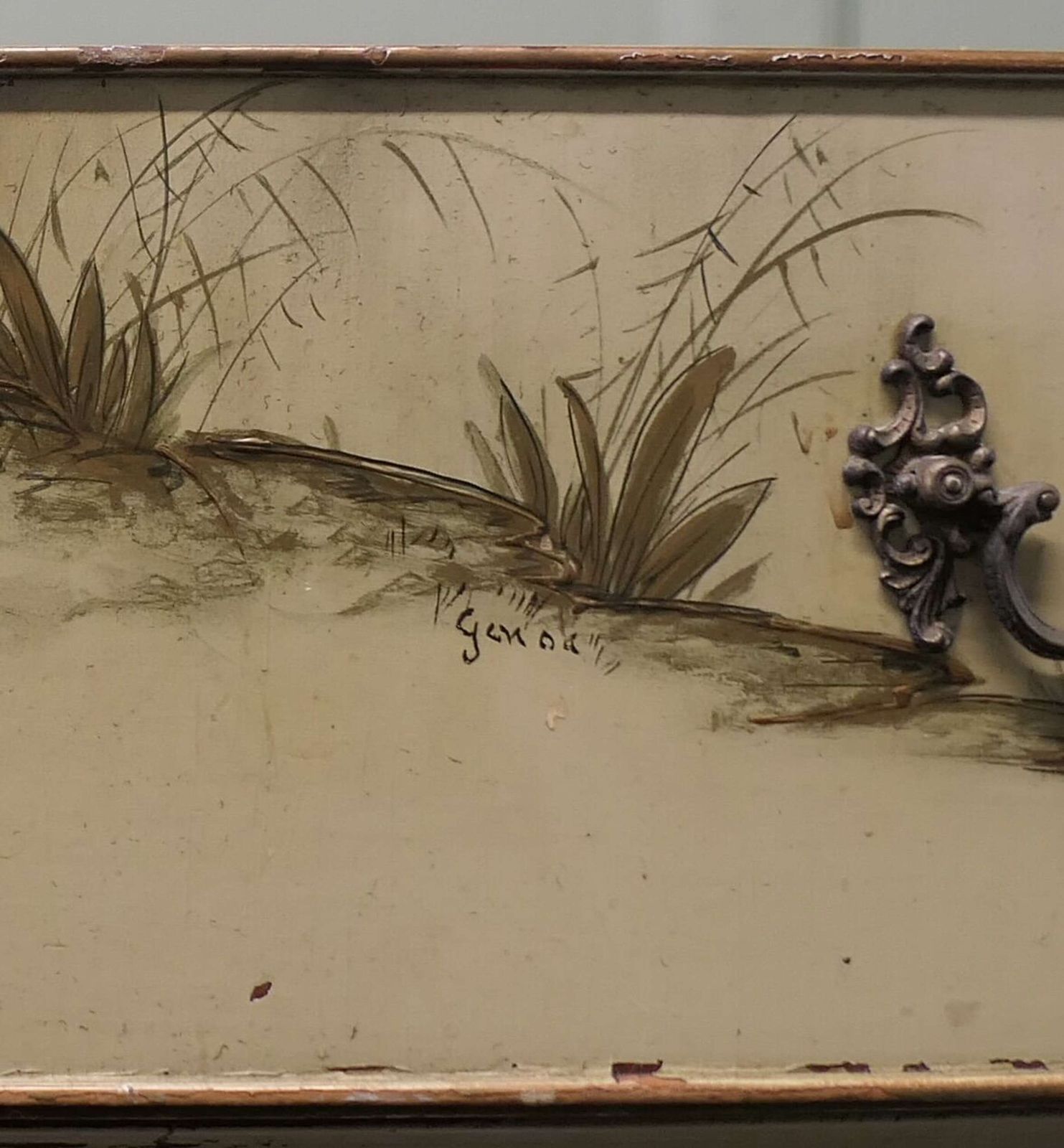 A Charming Shabby Chinoiserie Chest On Chest, Signed photo vinterior