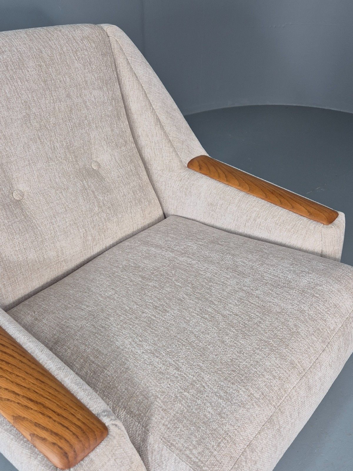 Vintage Danish Mid Century Lounge Chair Teak Frame New Upholstery Eb11777 Mnor photo vintage
