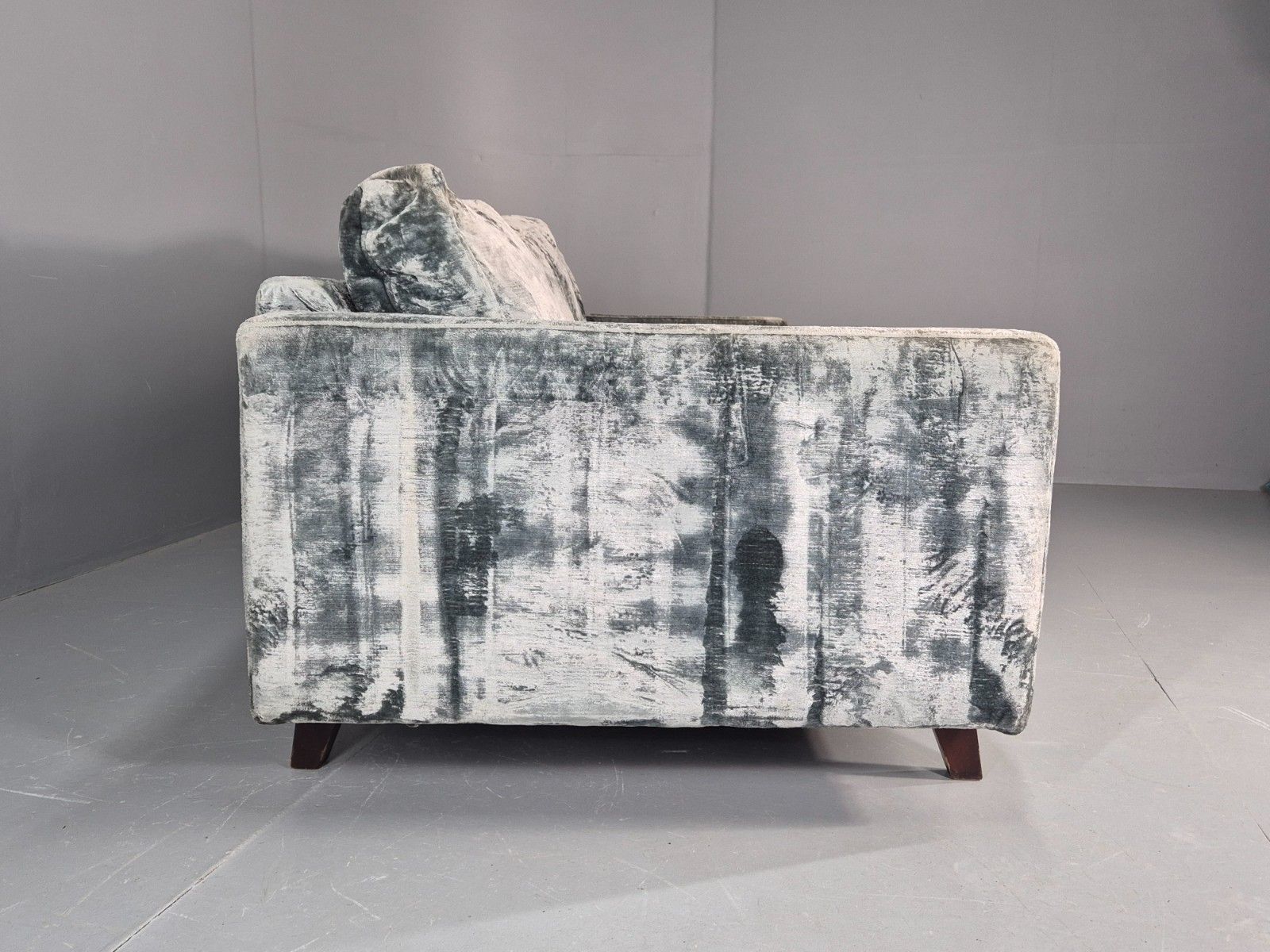 600.0 Huge 4 Seater Settee Turquoise Velvet Ex Hotel Modern Design Retro Eb11774 M4ss photo