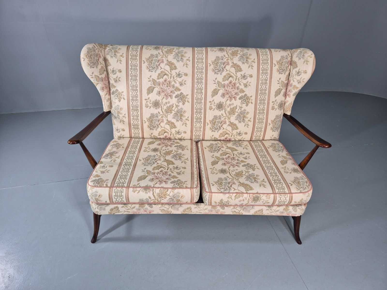 Vintage Ercol 2 Seater Sofa 1960s Floral Cotton Retro Mcm Eb11706 M2ss photo for sale
