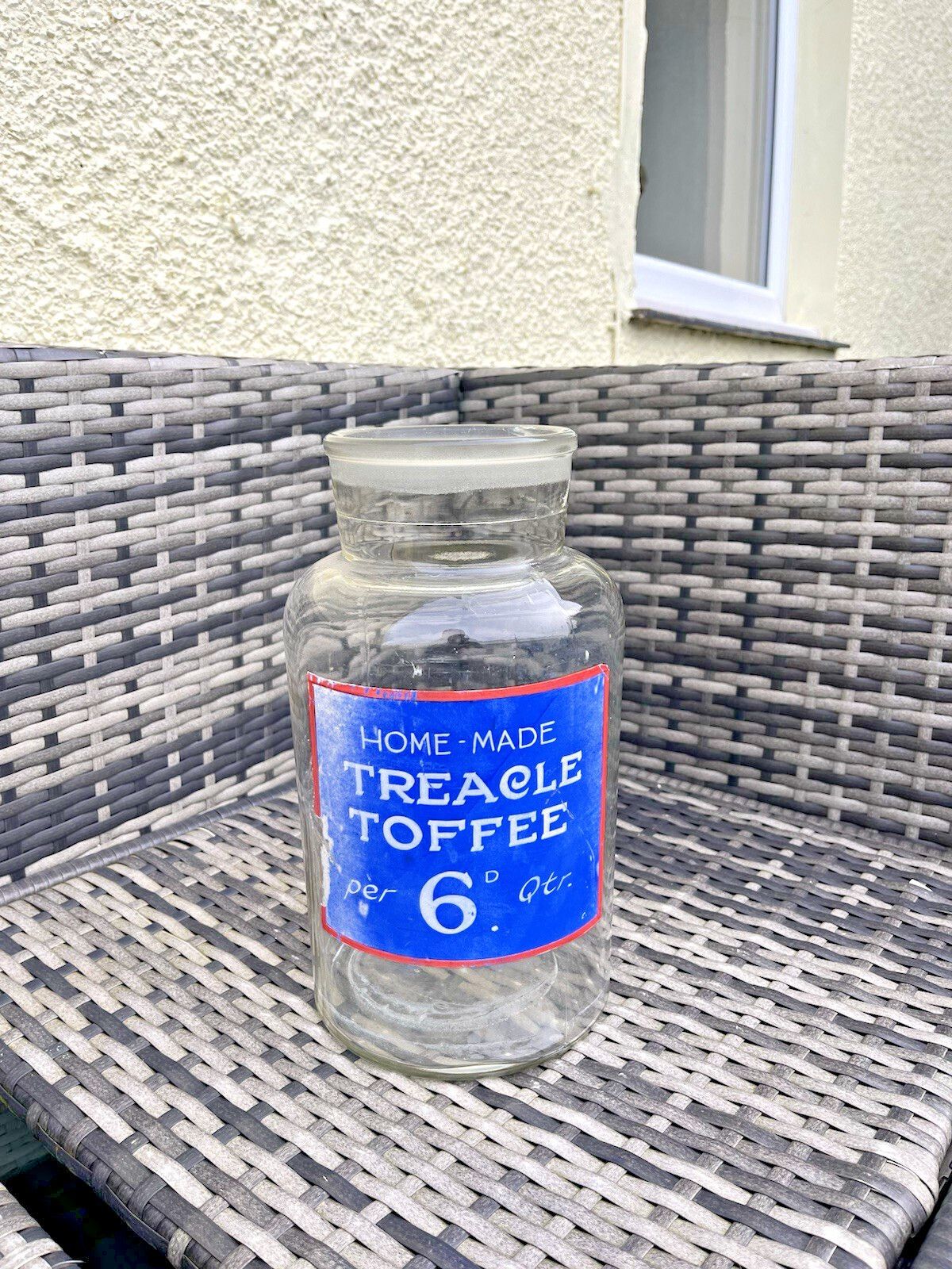 Antique Edwardian Home Made Treacle Toffee Shop Counter Display Glass Sweet Jar photo furniture