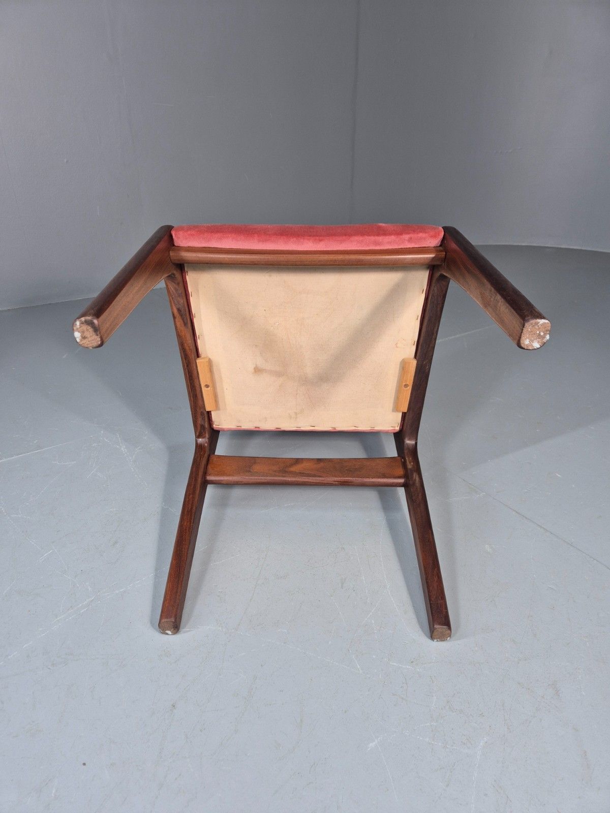 75.0 Vintage G Plan Dining Chair 1970s Pink Velour Teak Retro Mcm  Eb11649 Vdin photo