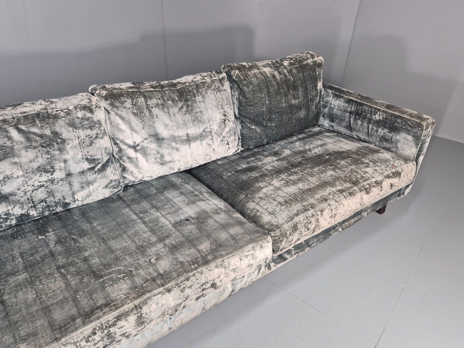 Huge 4 Seater Settee Turquoise Velvet Ex Hotel Modern Design Retro Eb11608 M4ss photo Furniture