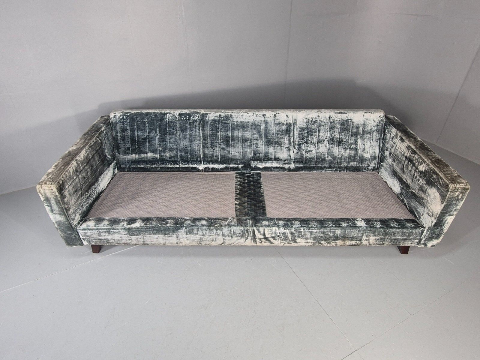 600.0 Huge 4 Seater Settee Turquoise Velvet Ex Hotel Modern Design Retro Eb11608 M4ss photo
