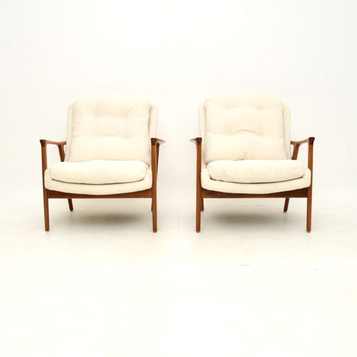 Pair Of Swedish Vintage Walnut Armchairs By Inge Andersson photo furniture