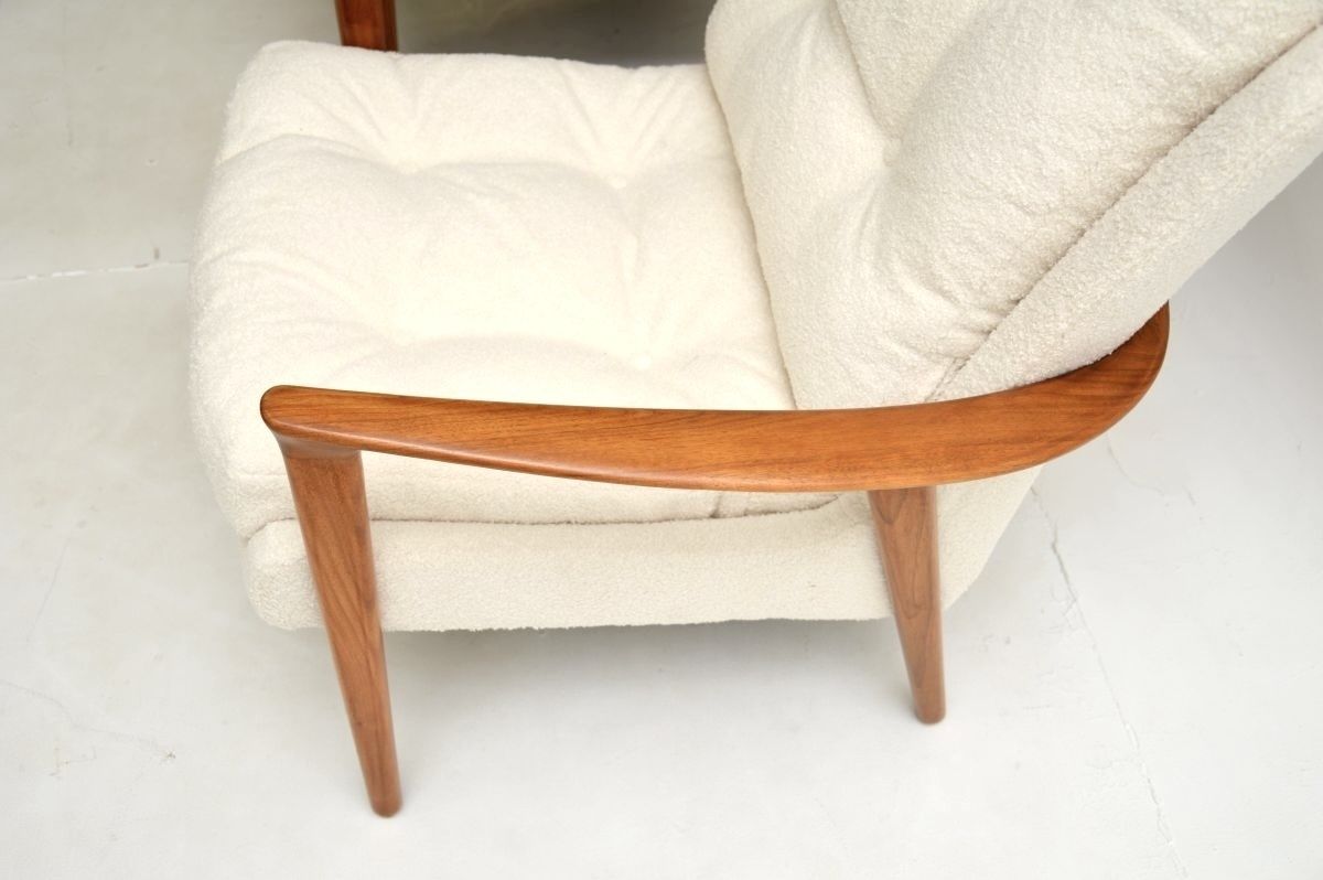 photo for sale Pair Of Swedish Vintage Walnut Armchairs By Inge Andersson