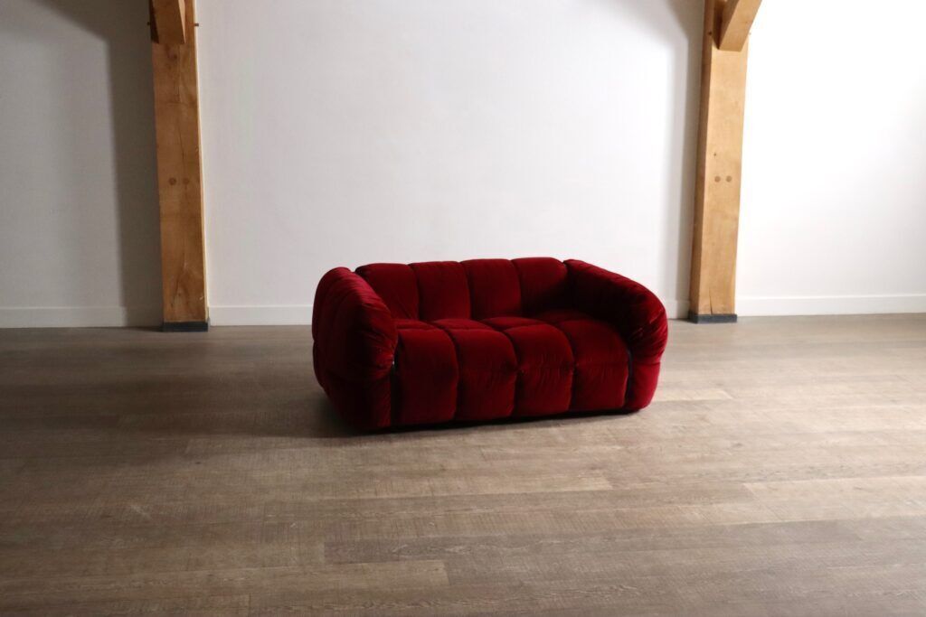 Cini Boeri For Arflex Strips Sofa In Velvet, Italy 1968 photo vinterior