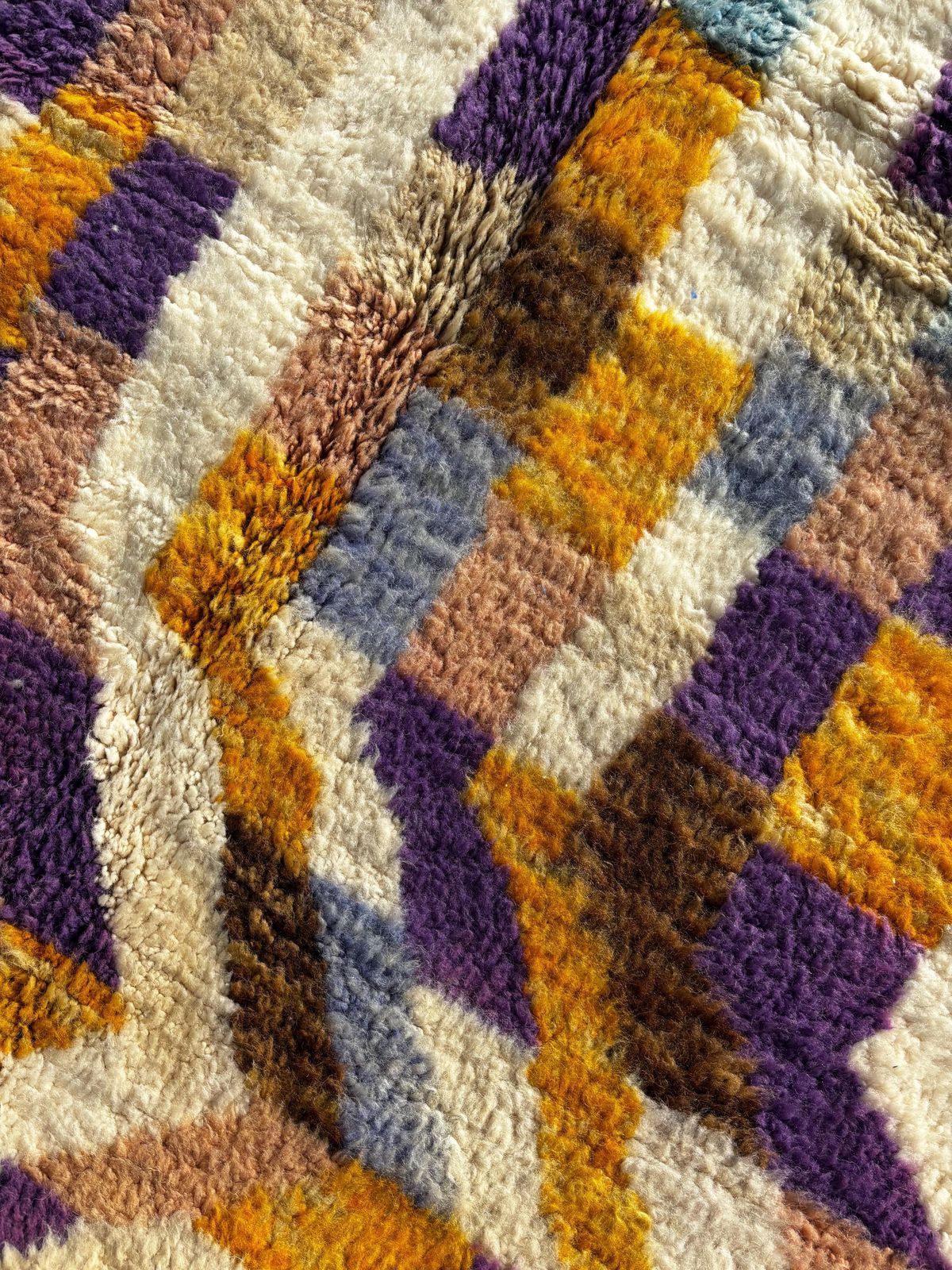 Textiles Handmade Moroccan Colorful Wool Rug 165x250 Cm – Minimal Geometric Design – Beni Ourain Berber Area Rug – Modern Boho Home Decor photo