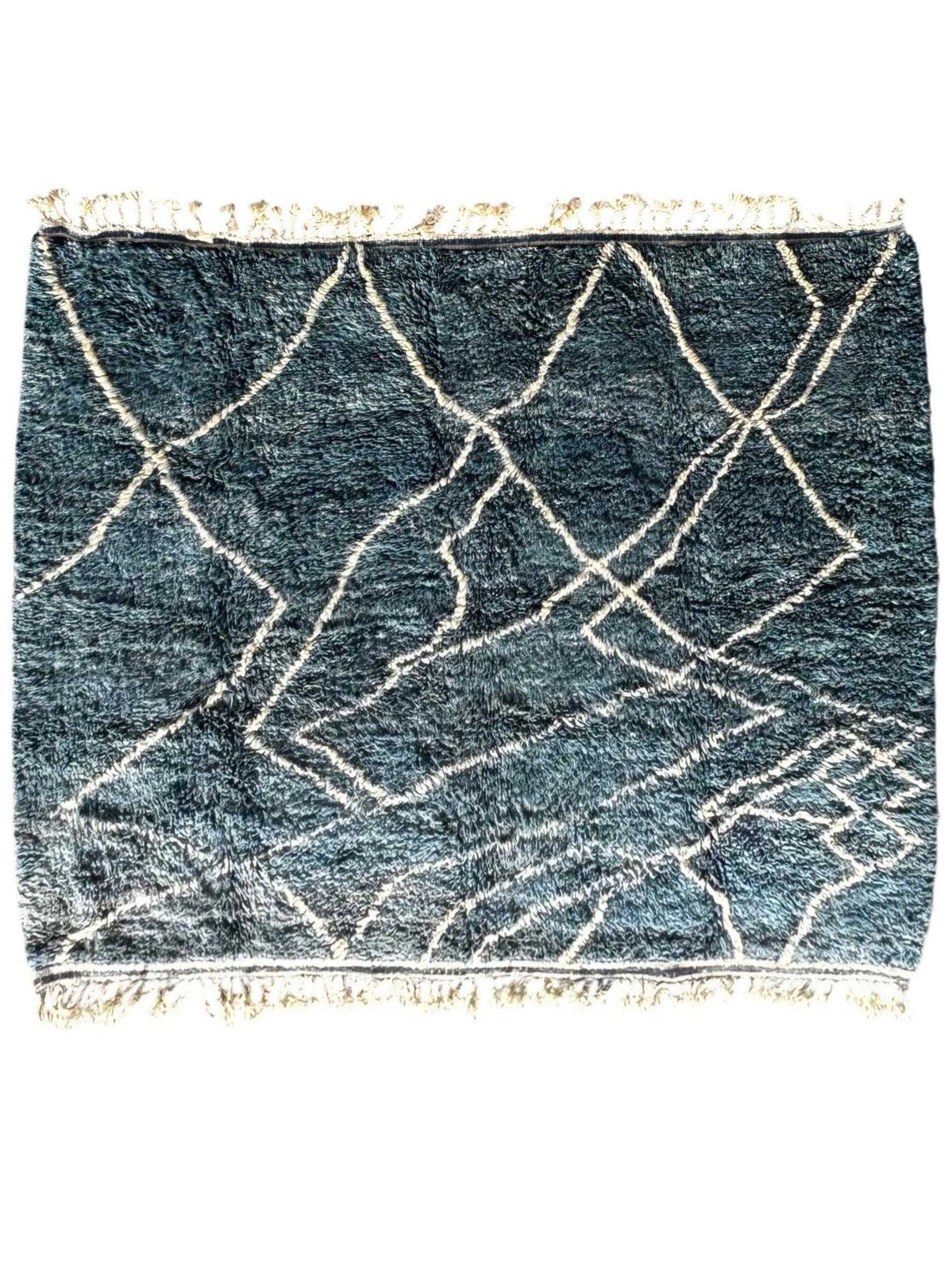 Berber Blue Moroccan Mrirt Wool Rug 270x240 Cm– Handwoven Neutral Berber Carpet,Beni Ourain Carpet , Modern Minimalist Decor photo furniture