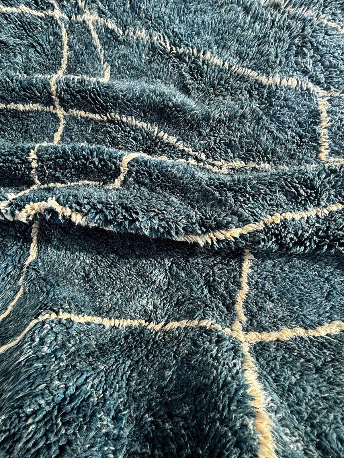 Berber Blue Moroccan Mrirt Wool Rug 270x240 Cm– Handwoven Neutral Berber Carpet,Beni Ourain Carpet , Modern Minimalist Decor photo vinterior