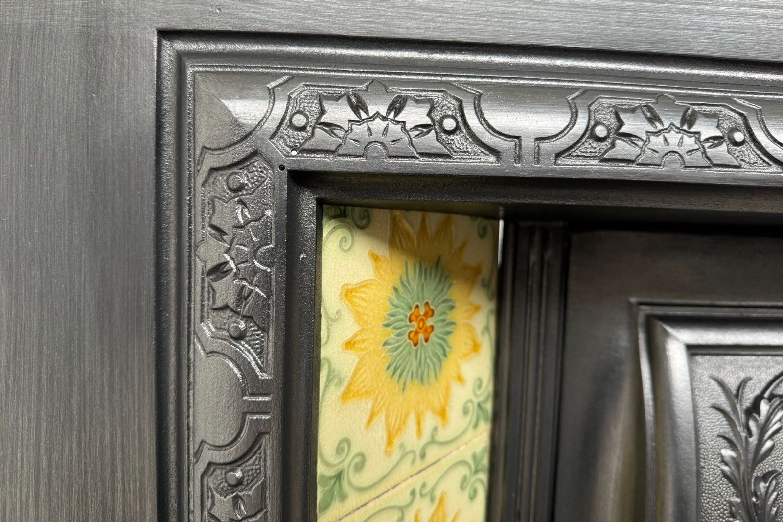 Reclaimed Victorian 19th Century Cast Iron Fireplace Grate photo vintage