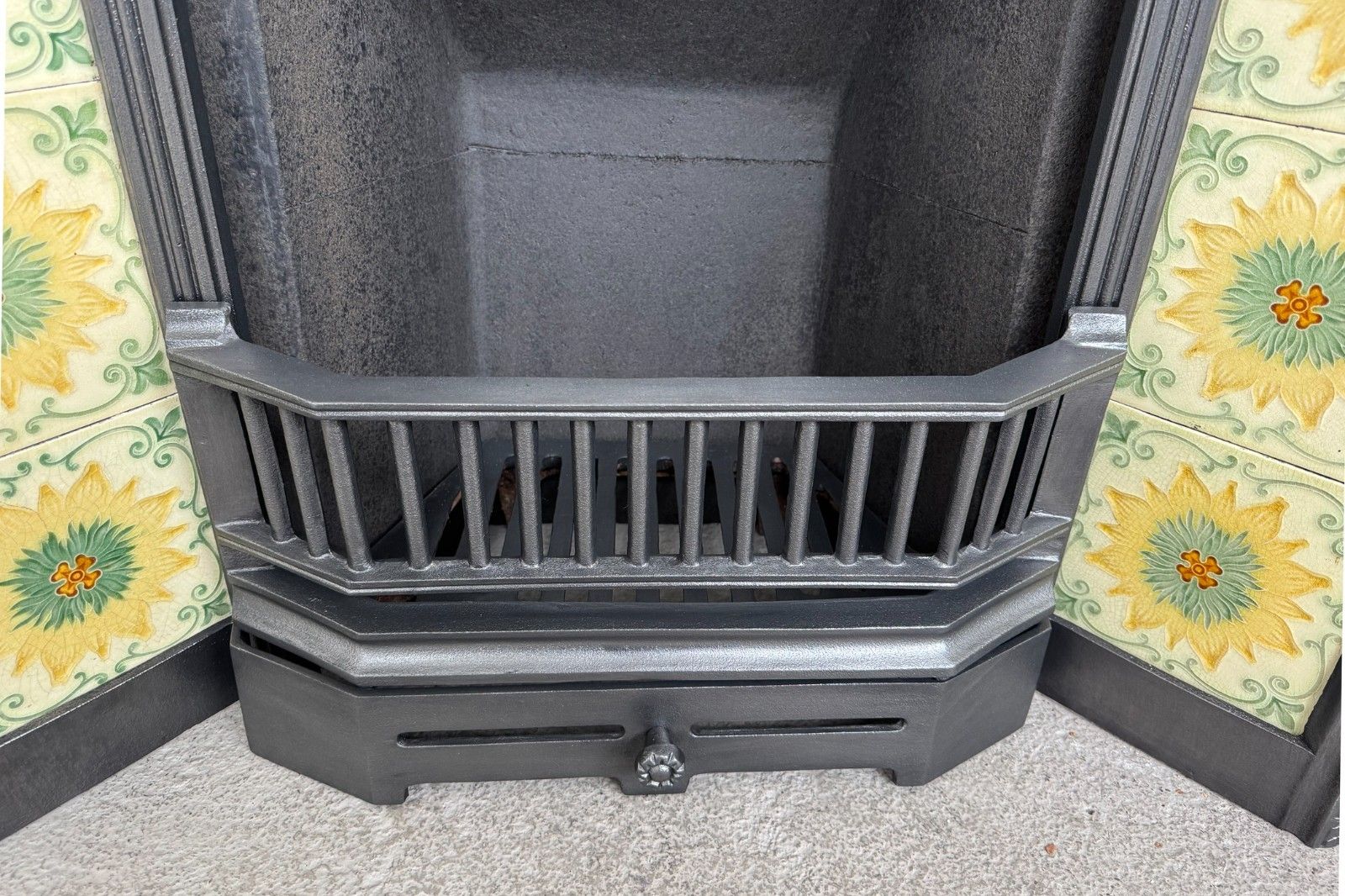 photo for sale Reclaimed Victorian 19th Century Cast Iron Fireplace Grate