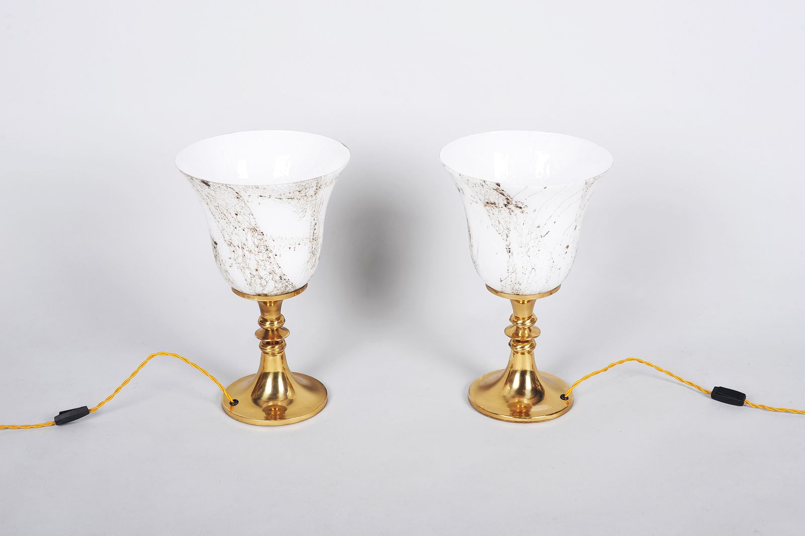 Pair Of Restored Mid Century Table Lamps, By Kamenický šenov, Czech, 1960s