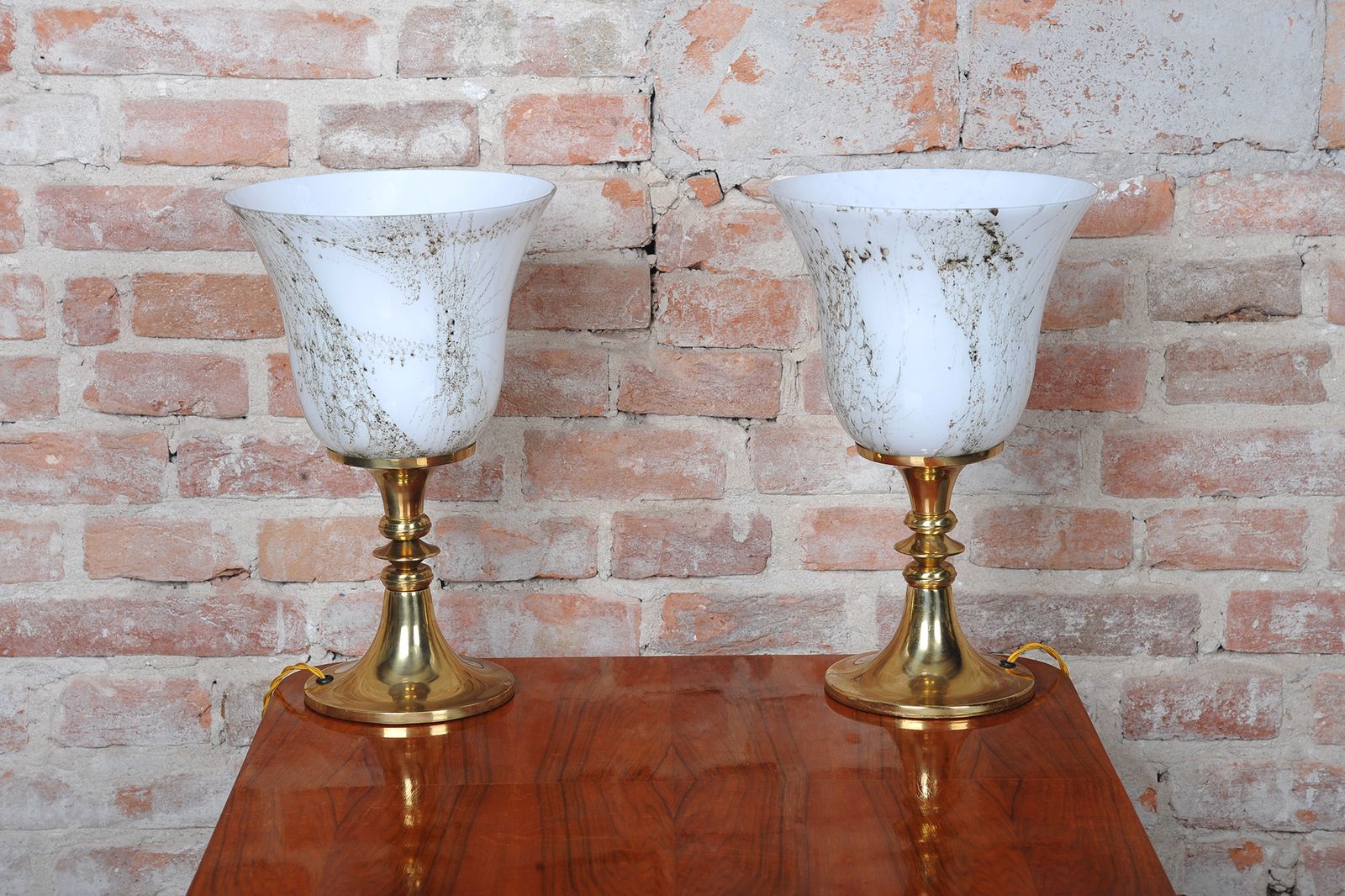 Pair Of Restored Mid Century Table Lamps, By Kamenický šenov, Czech, 1960s photo for sale