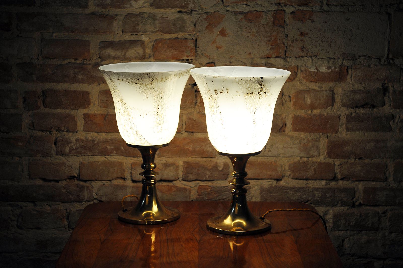 Pair Of Restored Mid Century Table Lamps, By Kamenický šenov, Czech, 1960s photo buy