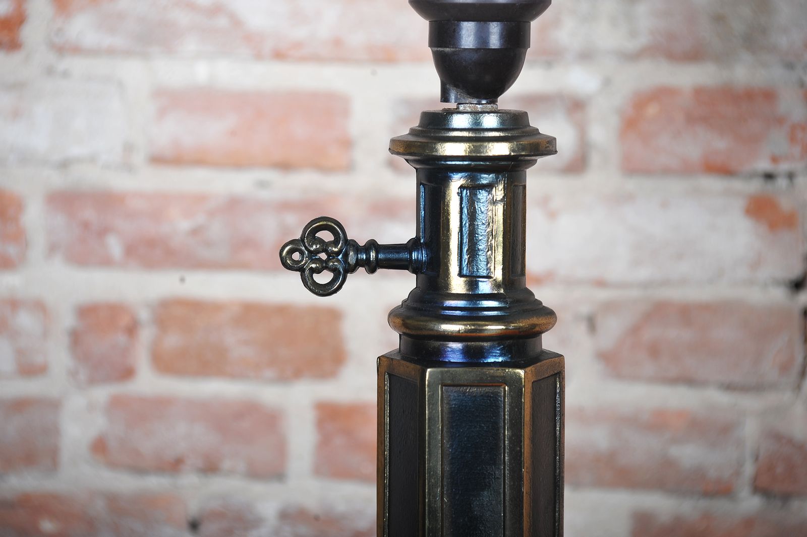 Pair Of Restored Mid Century Table Lamps, Brass, Marble Glass, France, 1950s photo Lighting