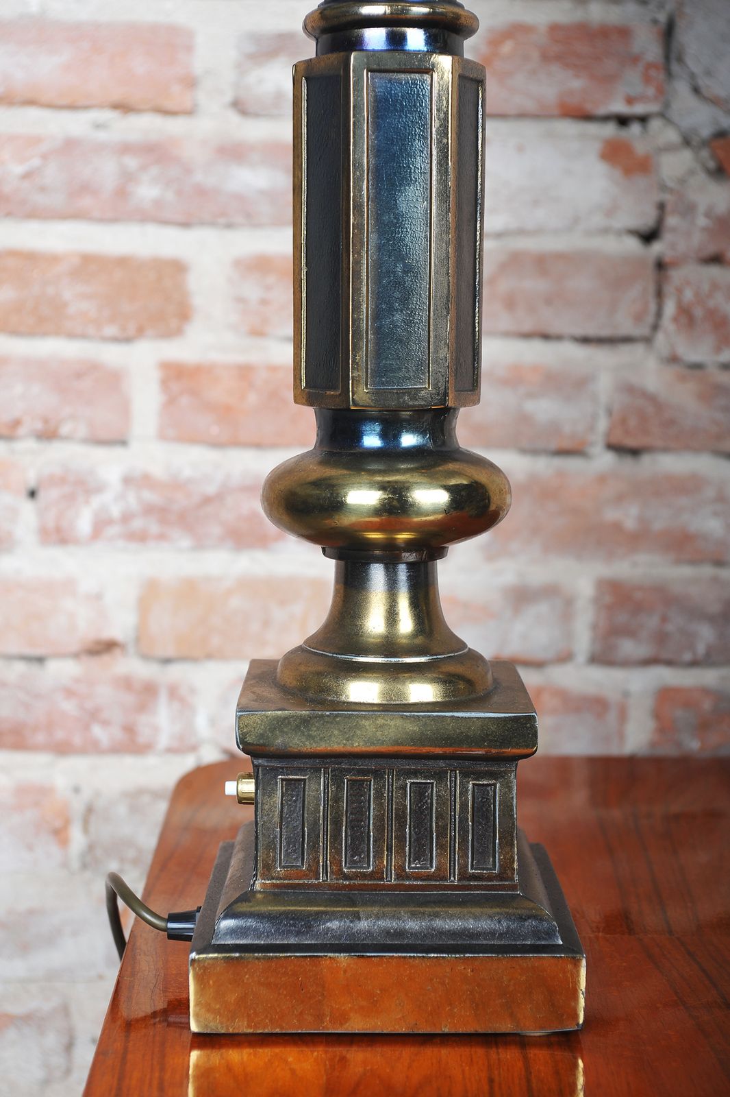 Pair Of Restored Mid Century Table Lamps, Brass, Marble Glass, France, 1950s photo 1000.0