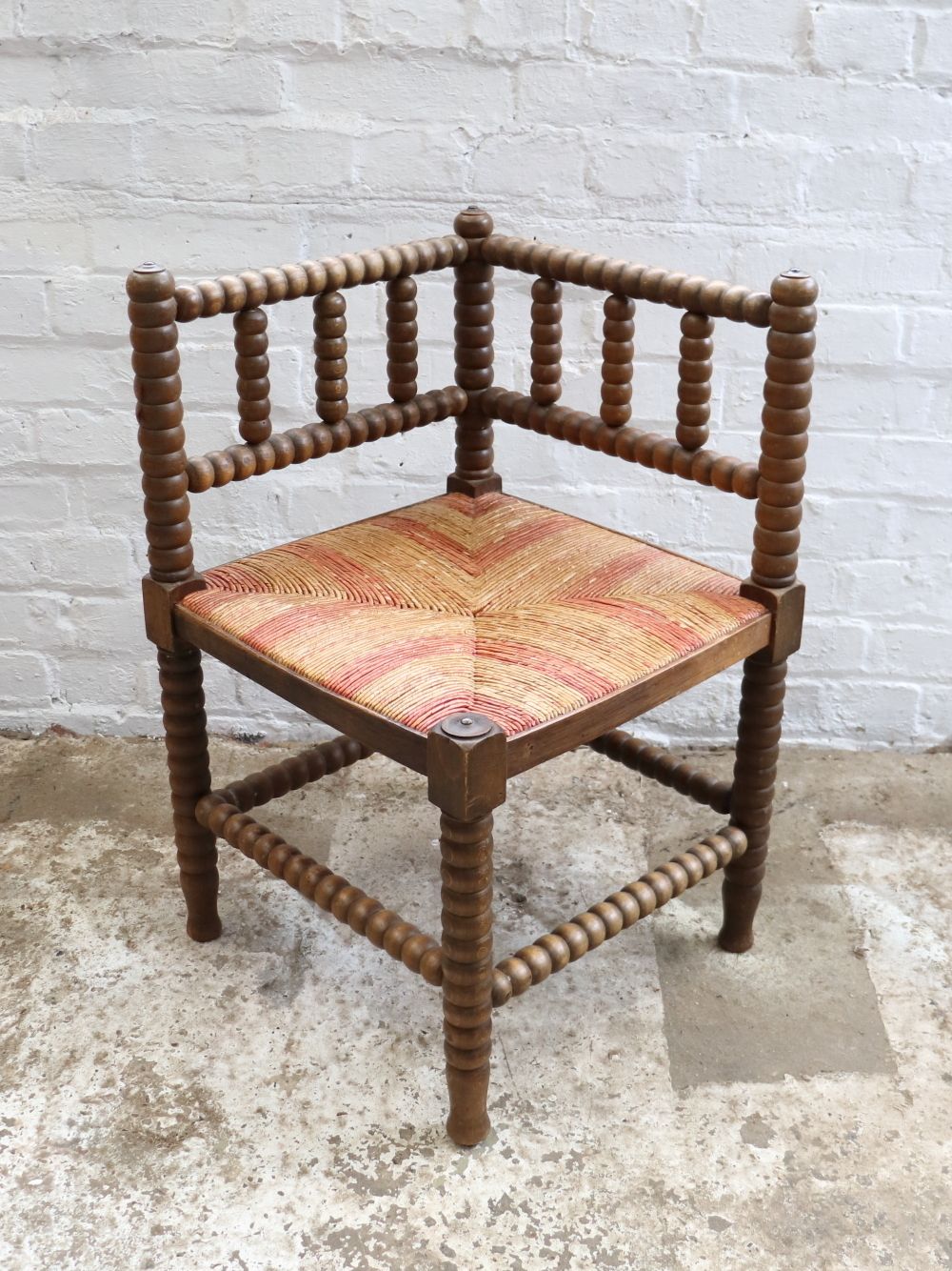 Beautiful Vintage French Corner Bobbin Chair