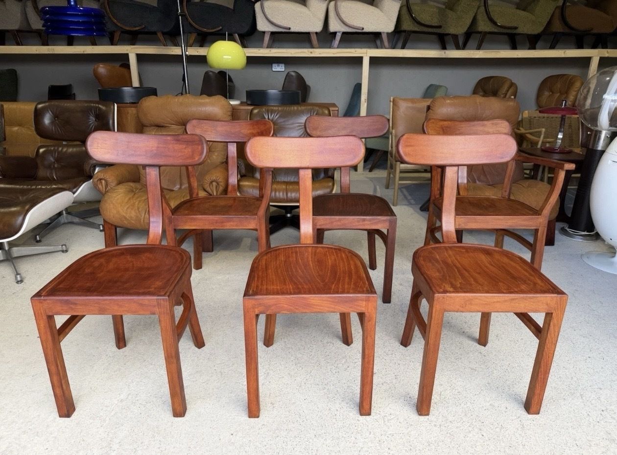 Set Of 6 Art Deco D Chairs No. 401 By Lajos Kozma 1930s photo 7385.0