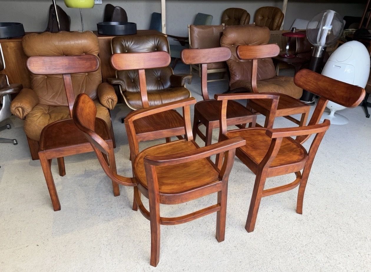 photo furniture Set Of 6 Art Deco D Chairs No. 401 By Lajos Kozma 1930s