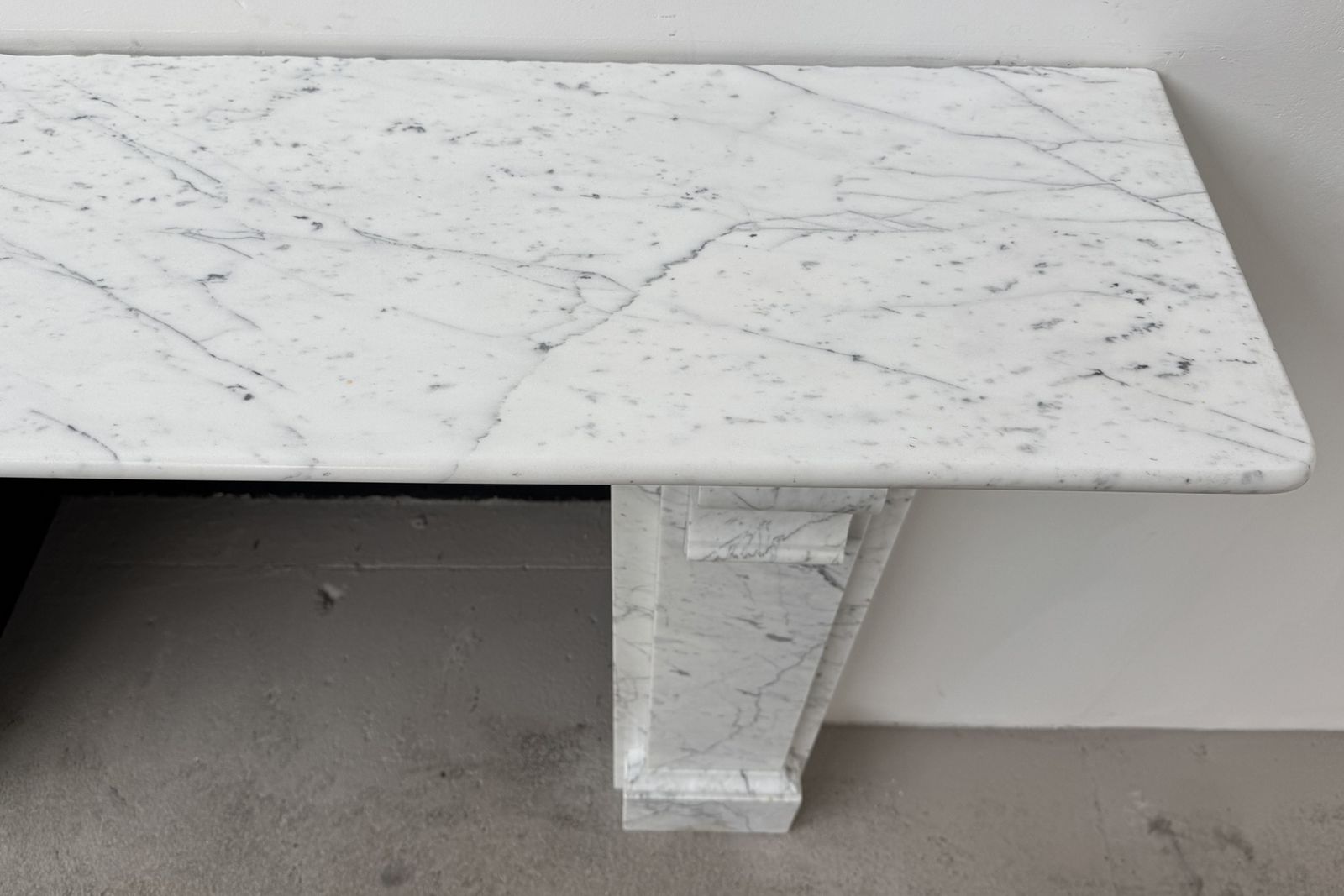 Home Fixtures A Substantial Reclaimed Victorian Carrara Marble Fireplace Surround photo