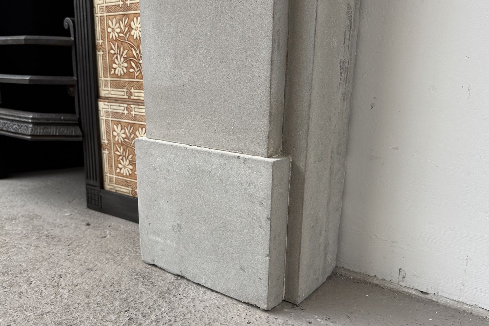 photo for sale Antique 19th Century Victorian Grey Stone Fireplace Surround