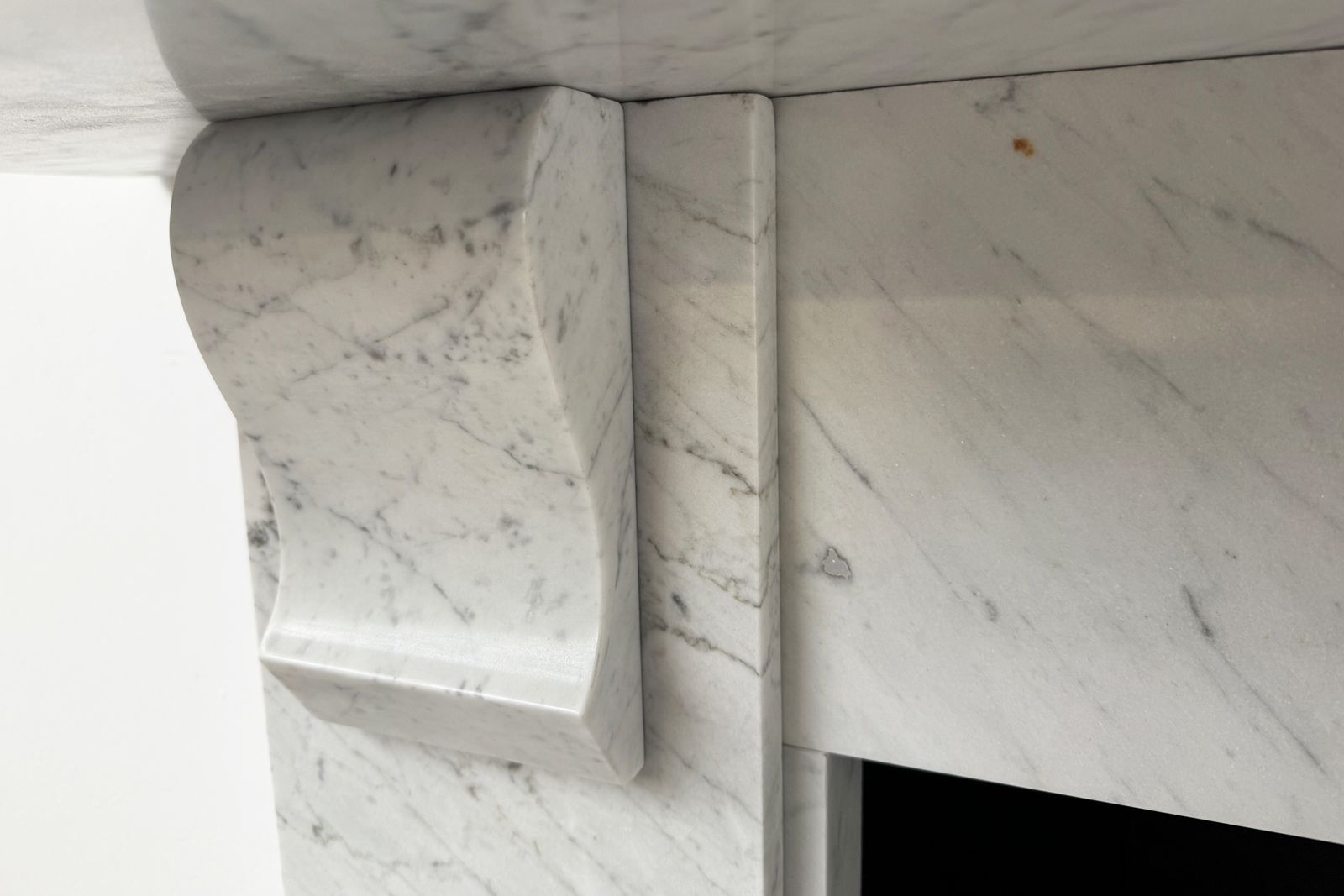 Antique Victorian Corbelled Carrara Marble Fireplace Surround photo 2950.0