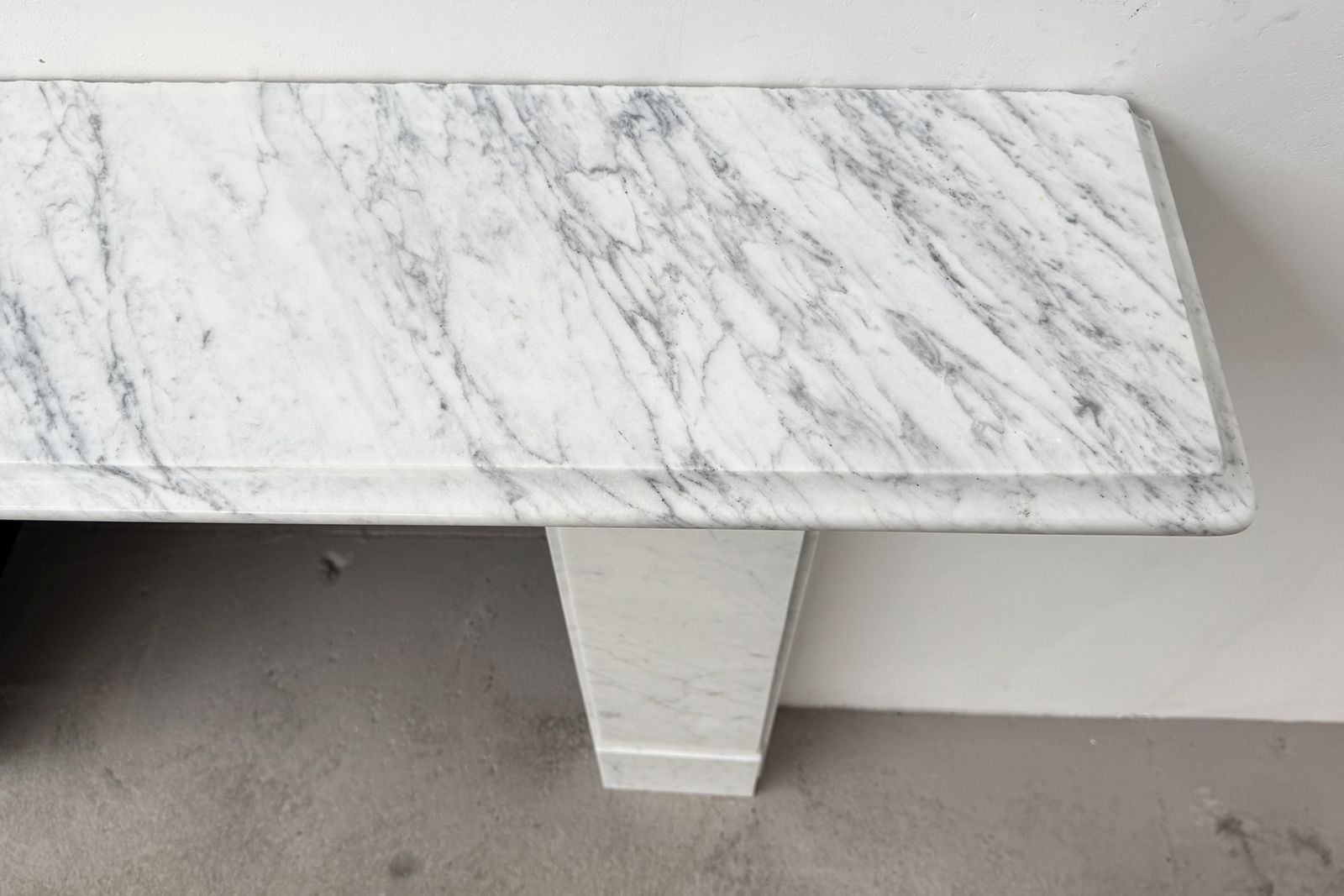 photo for sale Antique Victorian Corbelled Carrara Marble Fireplace Surround