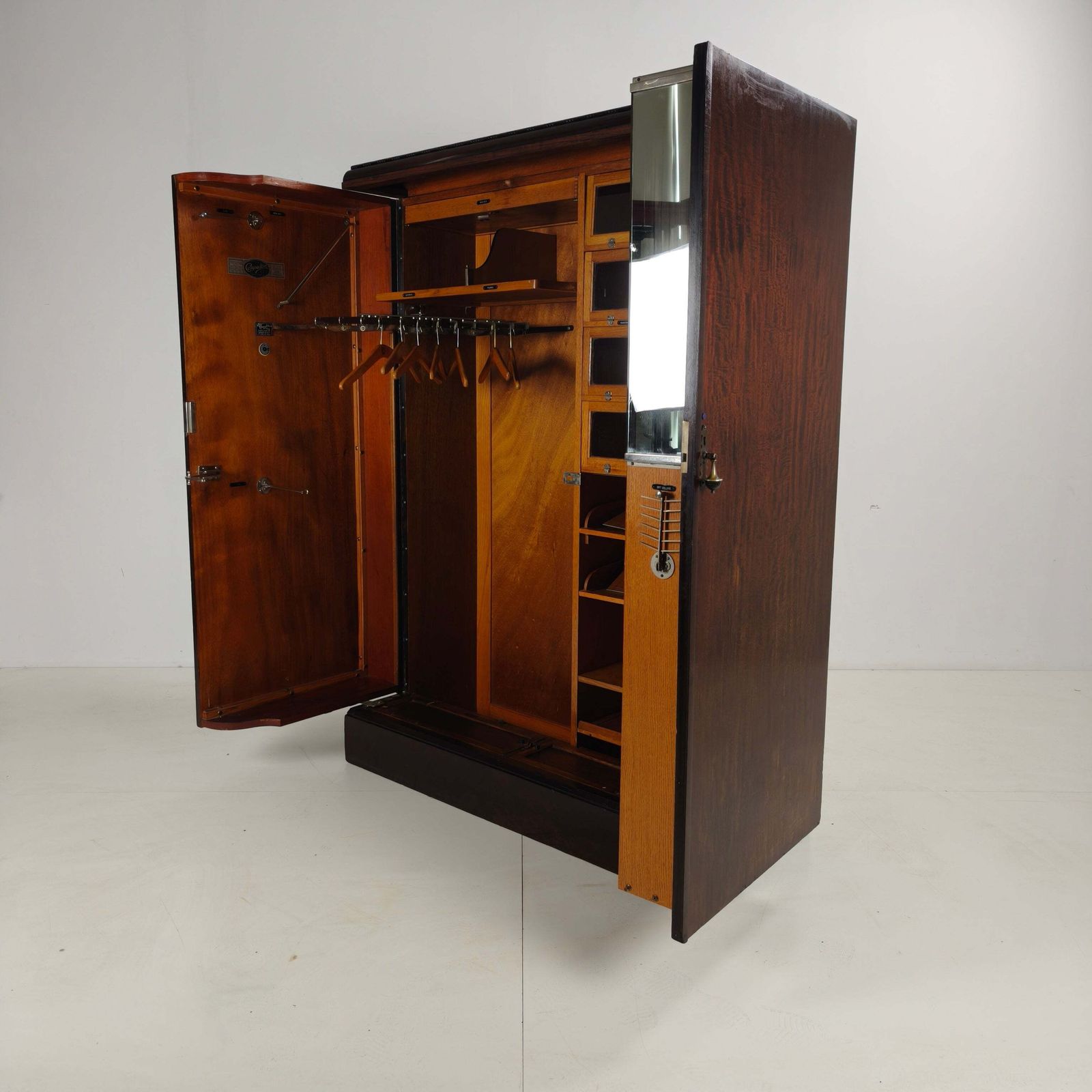 1920s Mahogany And Oak Compactom Ltd Gentleman’s Wardrobe photo Furniture