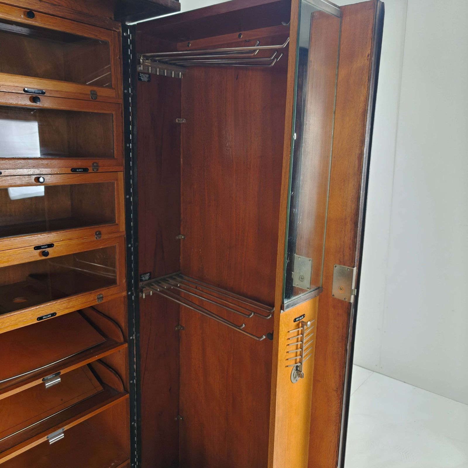 2982.0 1920s Mahogany And Oak Compactom Ltd Gentleman’s Wardrobe photo