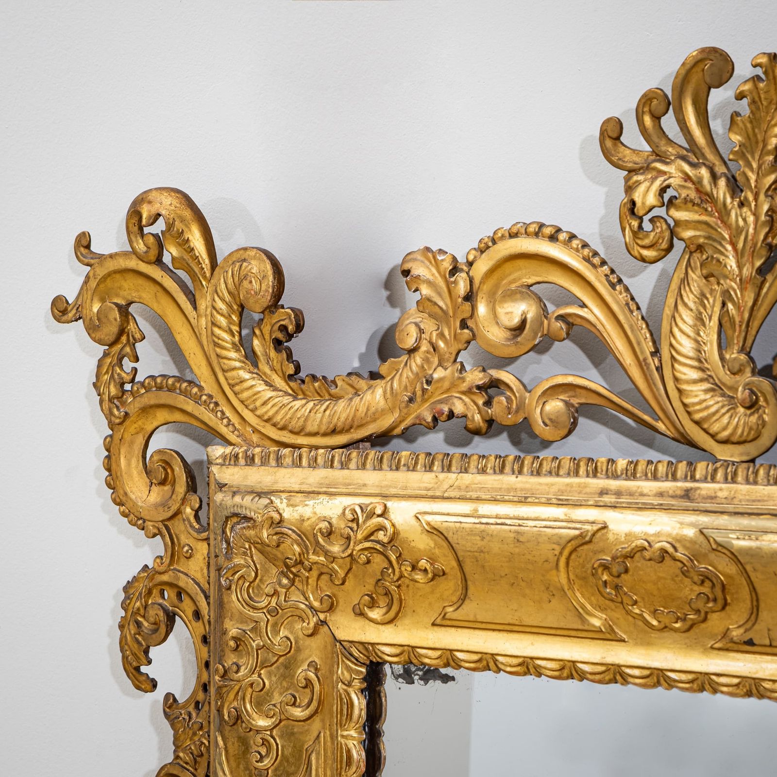 Large Florentine Baroque Style Wall Mirror, Italy, Late 19th Century photo furniture
