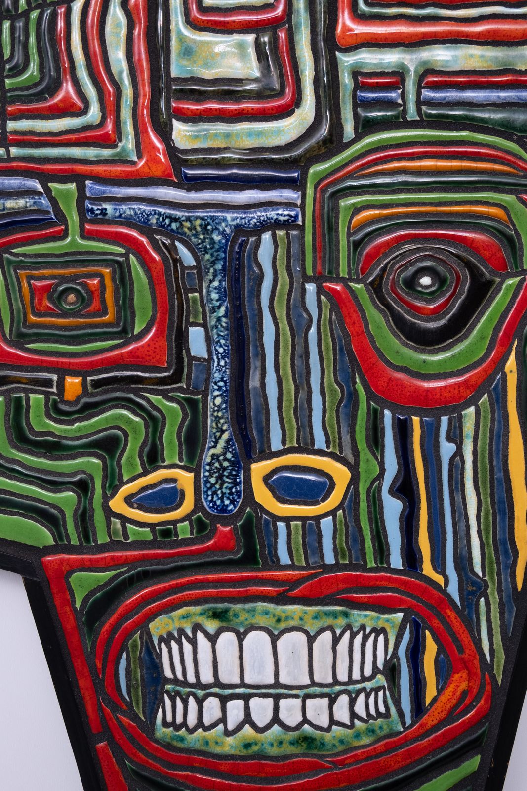 Psychedelic Ceramic Wall Art, The Smile, Karel F Van Der Wilk . 1977 Holland photo vinterior