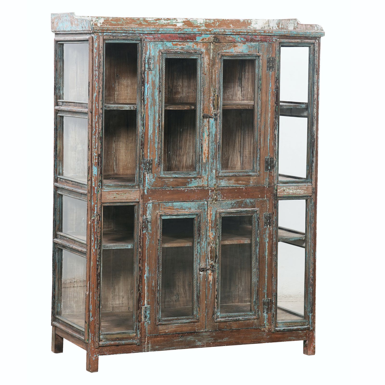 Kavi Vintage Reclaimed Indian Glass Cabinet photo furniture
