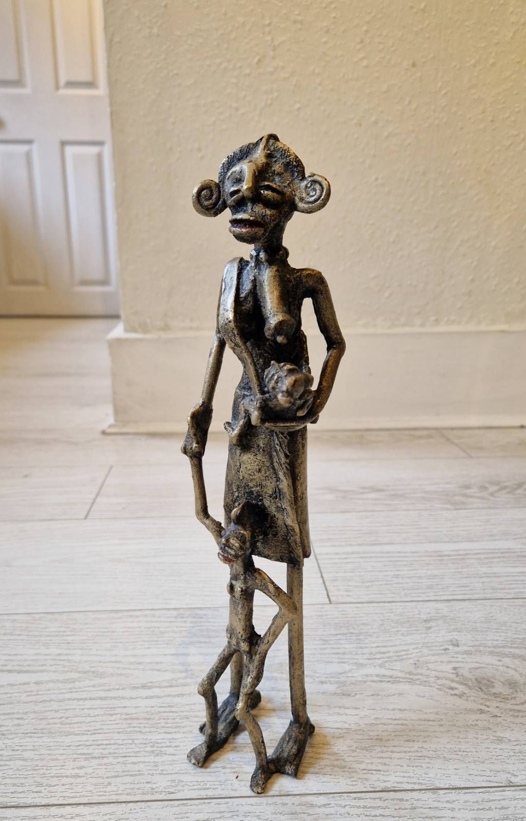 African Bronze Tribal Art Brass Figurine photo furniture
