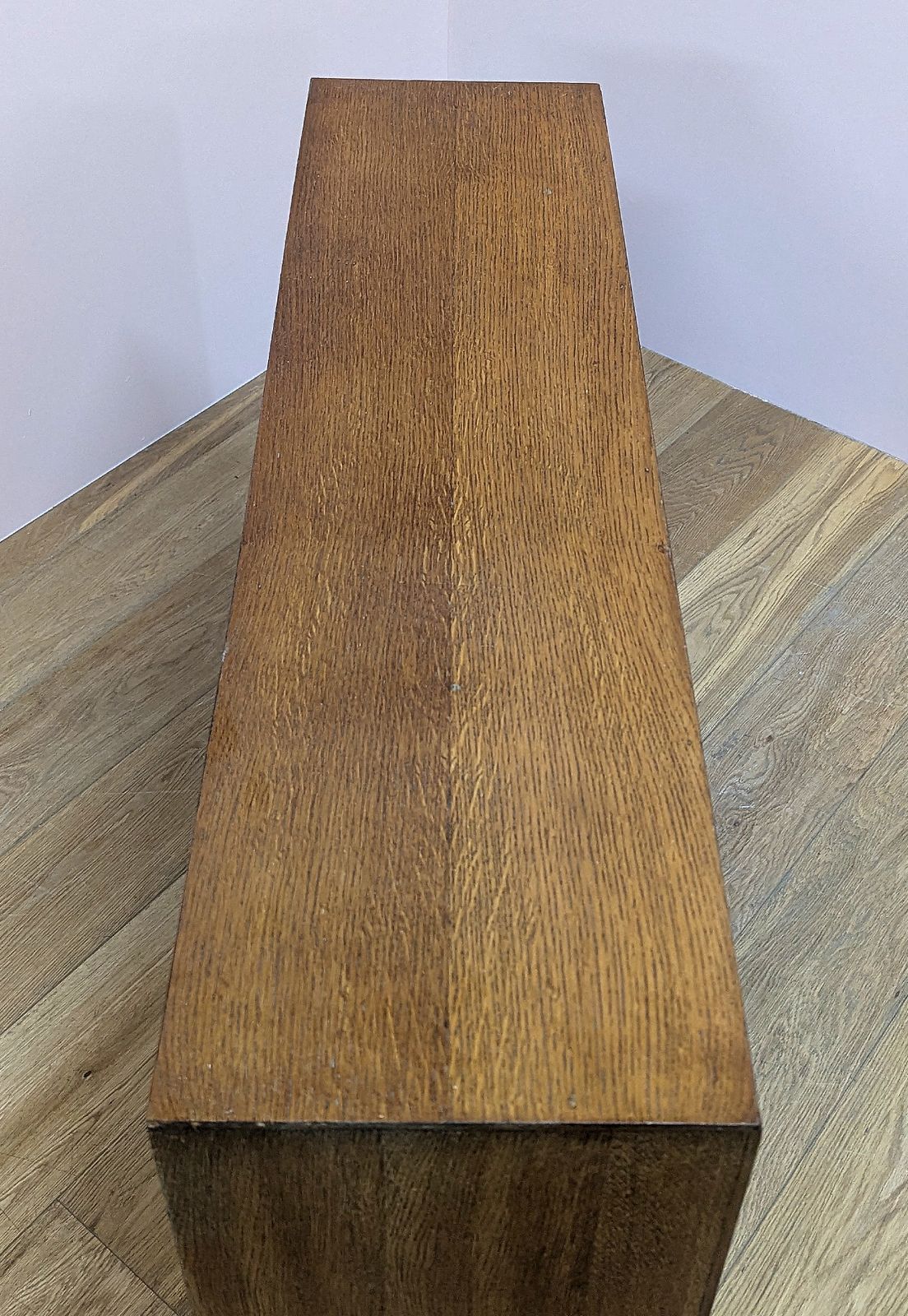 Vintage 1950s Oak Glazed Bookcase Cabinet photo 245.0
