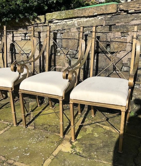 Hollywood Regency 1960s Italian Gilt Metal Armchairs | Set Of 4 photo Furniture