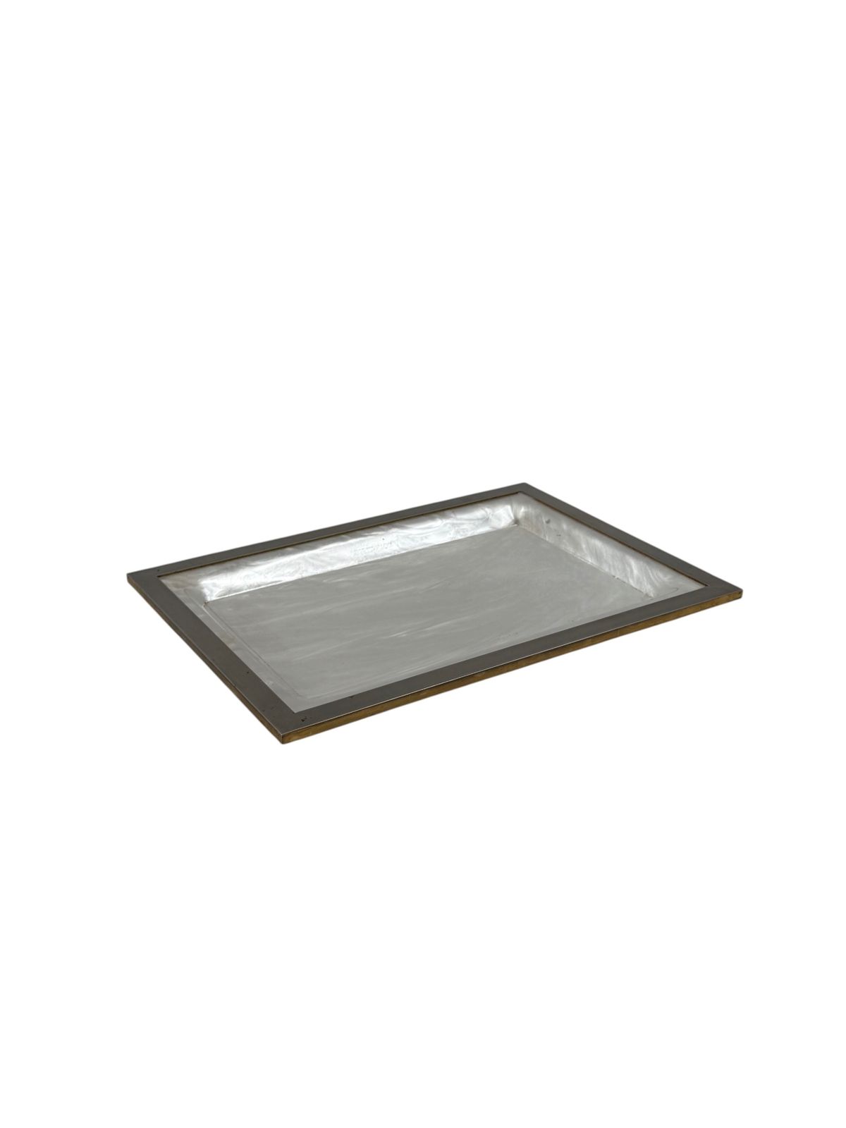 photo furniture Hollywood Regency Brass And Faux Mother Of Pearl Lucite Tray, Italy 1970s