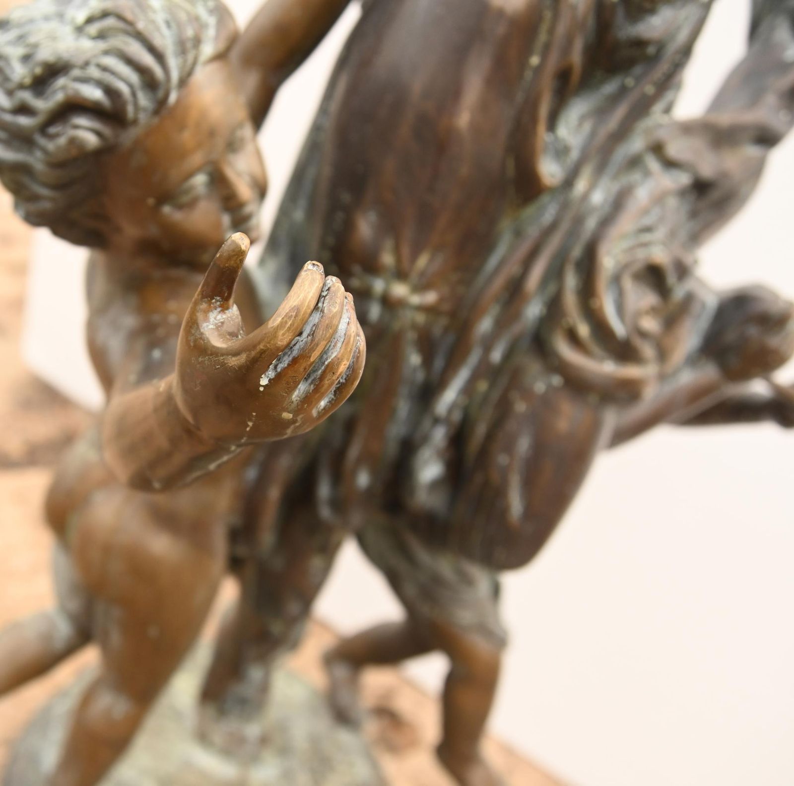 Home Decor Large Bronze Figural Torchere Lamp After Carrier Allegory Of Dance 6ft 193 Cm photo