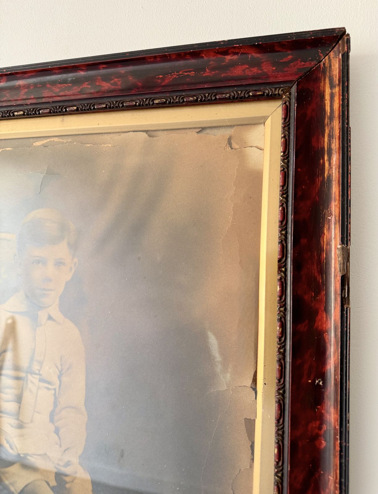 Antique Framed Photo Of A Boy, 1800s photo vinterior