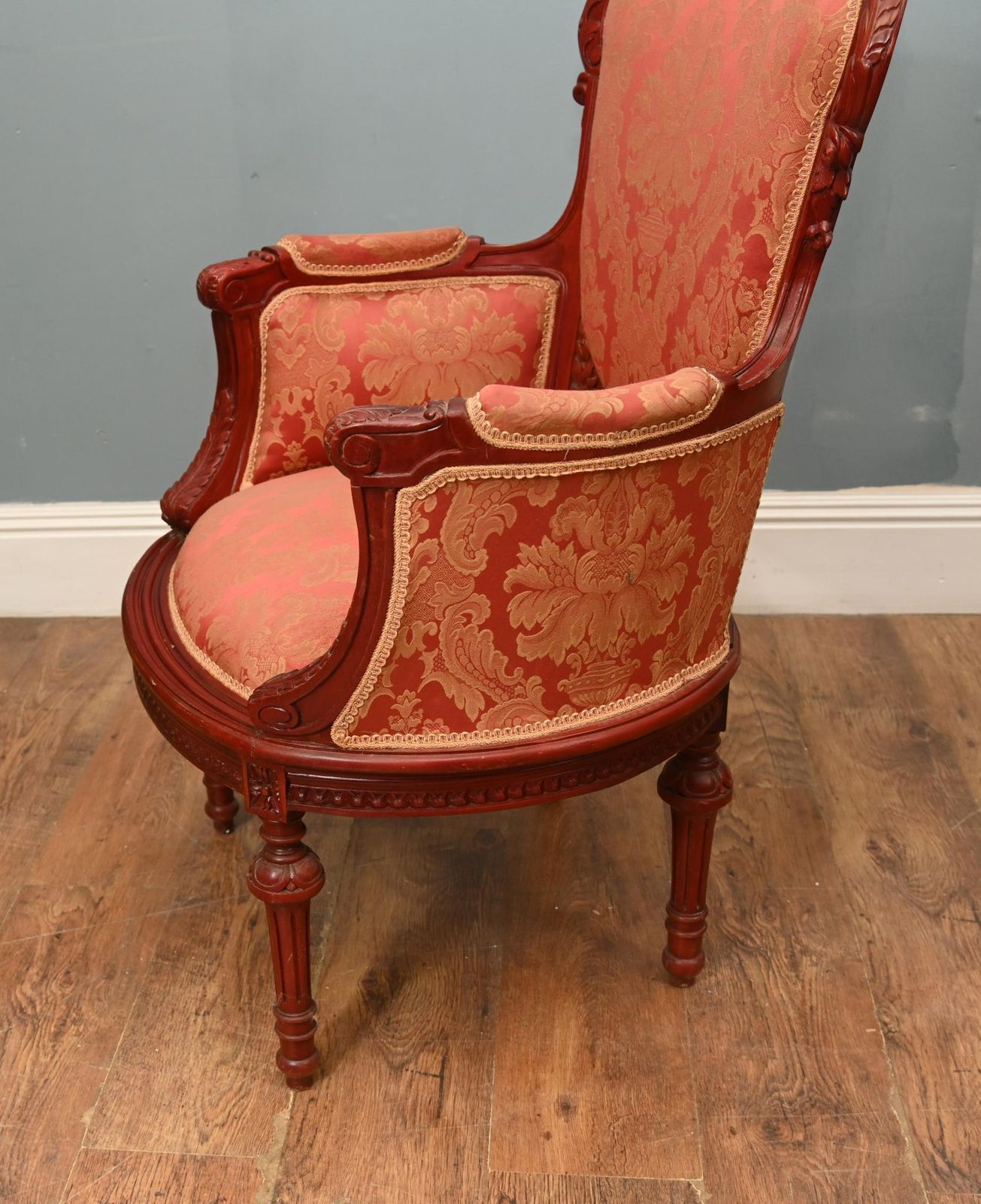 photo for sale Pair Victorian Arm Chairs Mahogany Seats Chair Sofa