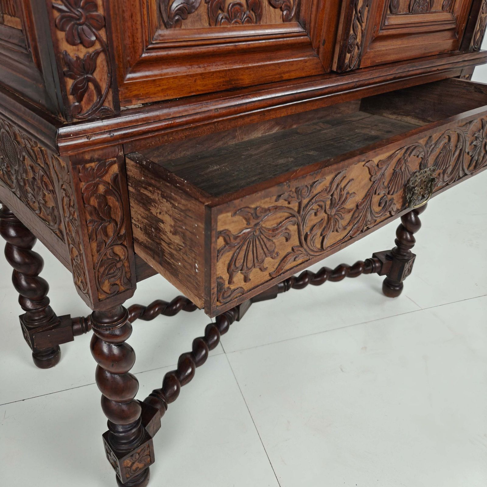 photo for sale Late 19th Century Carved Colonial Cabinet – Dutch East Indies