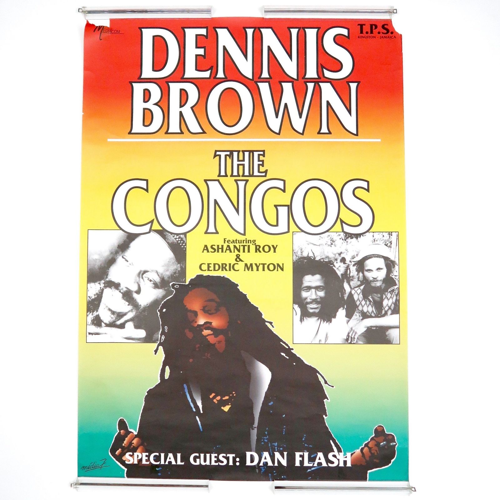 Original Dennis Brown And The Congos Tour Poster .