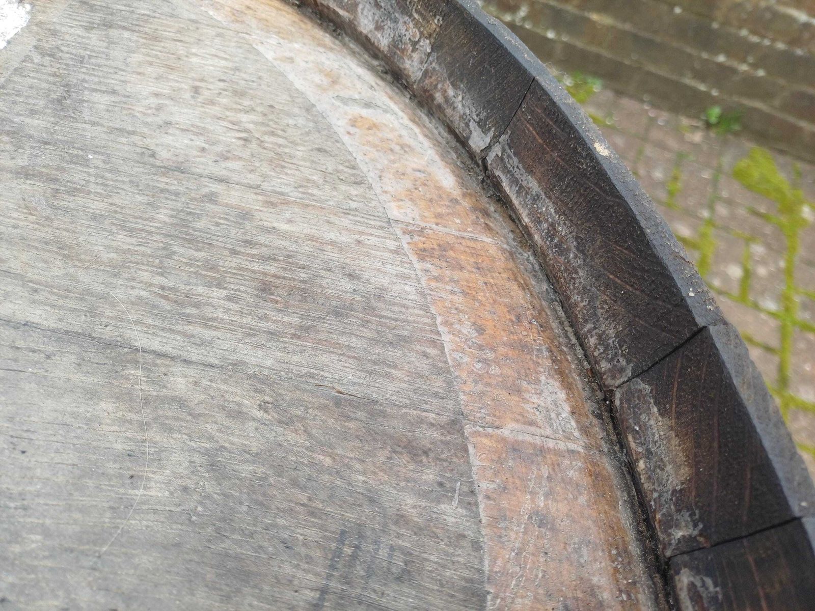 Garden Decor Large Vintage Oak Wine Barrel American Oak Medium Toast Plus Garden Planter Rustic Side Table Distillery Barrel Decorative Oak Cask. photo